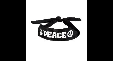 Boland Flower power hoofdband - zwart - carnaval - hippie stijl