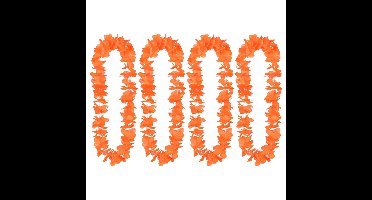 Boland Hawaii krans/slinger - 4x - Tropische kleuren oranje - Bloemen hals slingers
