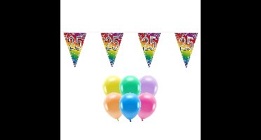 Boland Party - 25e jaar verjaardag versiering - 100x ballonnen - 2x leeftijd vlaggetjes