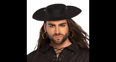 Boland Piraten oorbellen - 2x stuks - goud - kunststof - met clip - carnaval