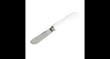 Botermessen set 6x stuks - smeermessen - RVS/Porselein - 18 cm - kruidenboter/tapenade mesjes