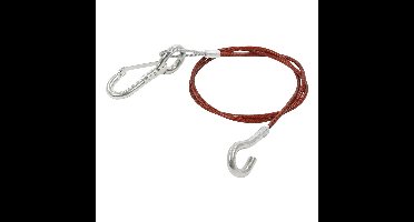 Breekkabel met haak voor geremde aanhanger - 1 meter - remkabel - vouwwagen - trailer