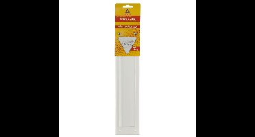 Brievenbusborstel met klep - wit - kunststof - 34 x 8,3 cm - energiebesparende brievenbusklep