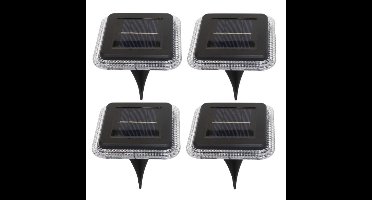 Buiten lampje/prik spots - 4x - solar verlichting - tuinpad/plant verlichting - LED - 10 cm