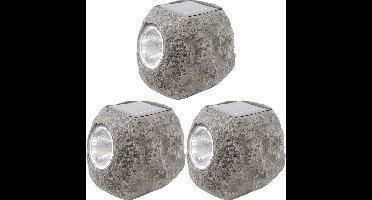 Buiten spot solar verlichting - 10x - steen - LED - 10 x 12 cm