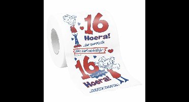 Cadeau toiletpapier/wc-papier rol 16 jaar - 16e verjaardag - Verjaardagscadeau