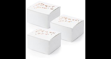 Cadeaudoosje Thank You - Bruiloft bedankje - 40x stuks - wit/rosegoud - papier - 6 x 4 cm
