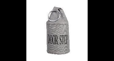 Canvas deurstopper grijs met ring - H15 cm - Deur vastzetter - Deurstop 2,7 kg