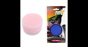 Carnaval schmink - Blauw - met kwast en sponsje - Gezicht/lichaam - 12 ml - kind/volwassenen
