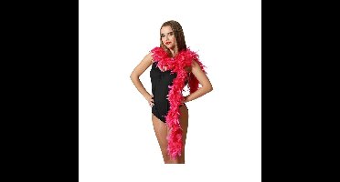 Carnaval verkleed boa met veren - fuchsia - 180 cm - 45 gram - Glitter and Glamour