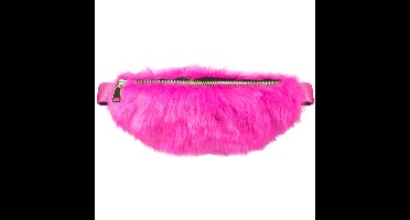 Carnaval verkleed Heuptasje - plush neon - roze - volwassenen - foute party / 80's / 90's