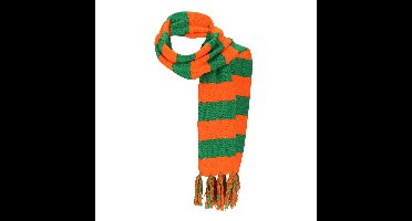 Carnaval verkleed sjaal - oranje/groen - Tilburg - 160 cm - Feest sjaal