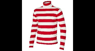 Carnaval verkleed trui Brabant - col - rood/wit gestreept - dames / heren - turtleneck