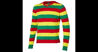 Carnaval verkleed trui Limburg - v-hals - rood/geel/groen gestreept - dames / heren - Vastelaovend