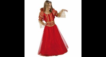 Carnaval verkleedkleding - koningin kostuum - voor meisjes - rood - jurk