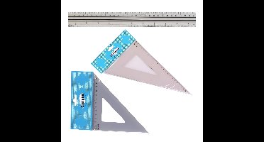 Centrum Tekenset - 3 delig - liniaal - 2x tekendriehoek - school/kantoor