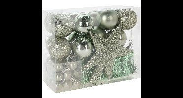 Christmas Decorations kerstballen - set - 54x - mint groen - voor kleine boom