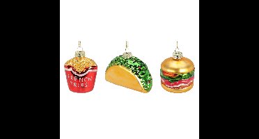 Christmas Decorations kersthangers snacks - 3x - glas