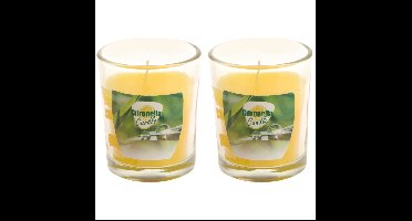 Citronella kaars - 3x - in transparant glas - 5 x 6 cm - citrusgeur