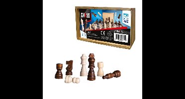 Clown Games Schaakstukken - 32x stuks - in opbergkistje - schaakspel