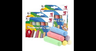 Clown stoepkrijt sticks - 12x stuks - verschillende kleuren - speelgoed - kinderen