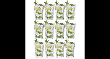 Cocktailglazen/Mojito - 12x stuks - 410 ml - Drinkglazen - Gin/tonic glazen