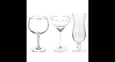 Cocktailglazen set - gin/margarita/blue hawaii glazen - 12x stuks
