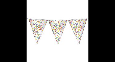 Confetti vlaggenlijn - 3x - 10 meter - plastic - verjaardag/feest versiering - Kinderfeestje