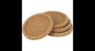 Cosy & Trendy Glazenonderzetters - 4x stuks - bruin - kurk - 10 cm