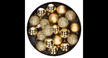 Cosy & Trendy Kerstballen - 20x stuks - goud - 3 cm - kunststof