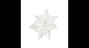 Cosy & Trendy Kerstboomversiering - bloem - op clip - witte kerstster - 18 cm