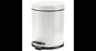 Cosy & Trendy Pedaalemmer - wit - RVS - 5 l - 24 cm