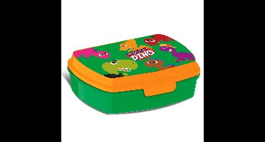 Crazy Dino broodtrommel/lunchbox voor kinderen - groen - kunststof - 20 x 10 cm