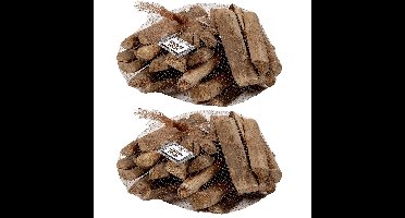 Creotime Decoratie hout mix - 2x - 610 gram - 6-14 cm - knutselhout - hobby