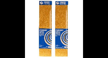 Crepe alu papier plat glitter goud - 2x - 150 x 50 cm - Knutselen met papier - Knutselspullen