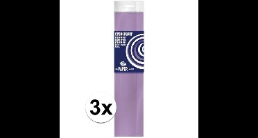 Crepe papier platte vellen - 3x - lila - 250 x 50 cm - Knutselen met papier - Knutselspullen