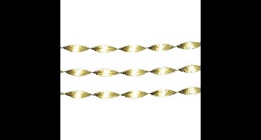 Crepepapier slinger - 3x - goud - 6 meter - feest versiering