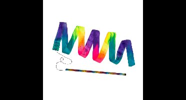 Danslint - gymnastiek lint - regenboog - kunststof/nylon - 200 cm