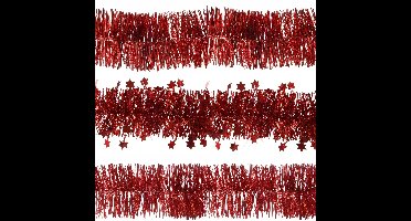 Decoris folie kerstslingers 3x stuks - rood - kunststof - 270 cm