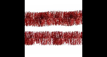 Decoris folie kerstslingers 4x stuks - rood - kunststof - 270 cm