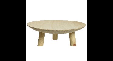 Decoris Fruitschaal - op voet - paulownia hout - 30 x 10 cm - stijlvolle fruitmand