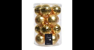 Decoris glazen kerstballen 16x stuks goud 8 cm mat/glans
