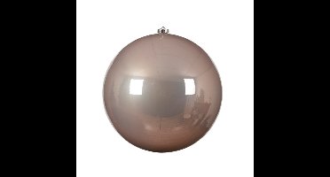Decoris Kerstbal - lichtroze - groot - 25 cm - kunststof - glans