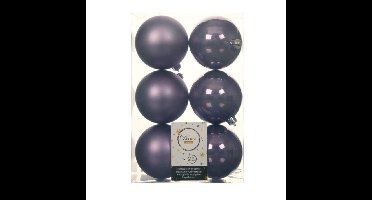 Decoris Kerstballen - 12x st - lila paars - D8 cm - kunststof - kerstversiering