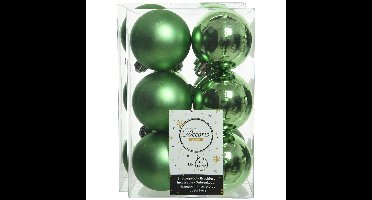 Decoris kerstballen - 24x st - groen - D6 cm - kunststof - kerstversiering