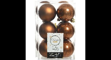 Decoris kerstballen - 24x st - kaneel bruin - 6 cm - kunststof - mat/glans - kerstversiering