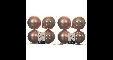 Decoris Kerstballen - 24x st - toffee bruin - D10 cm - kunststof - kerstversiering