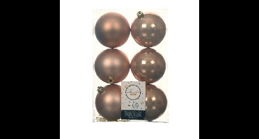 Decoris Kerstballen - 24x st - toffee bruin - D8 cm - kunststof - kerstversiering