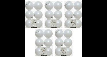Decoris Kerstballen - 30x st - wit - D8 cm - kunststof - kerstversiering
