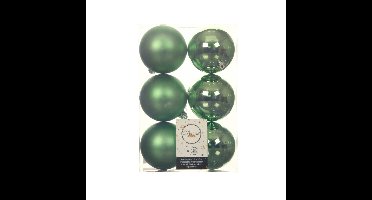Decoris Kerstballen - 6x st - groen - D8 cm - kunststof - kerstversiering